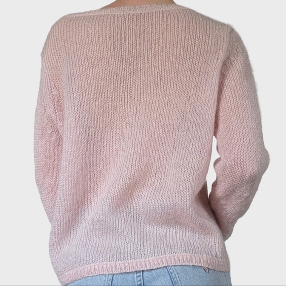 🎀 Light Pink Mohair Blend Cardigan 🎀 - Picture 4 of 6